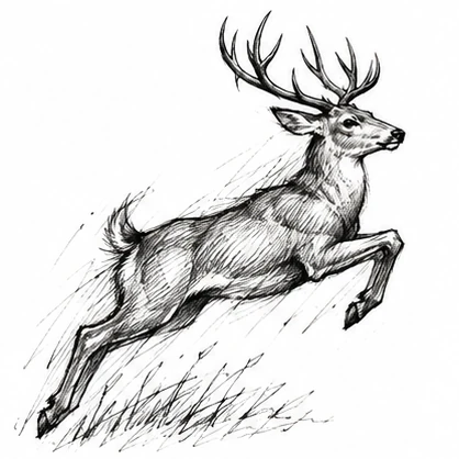 Leaping deer tattoo concept