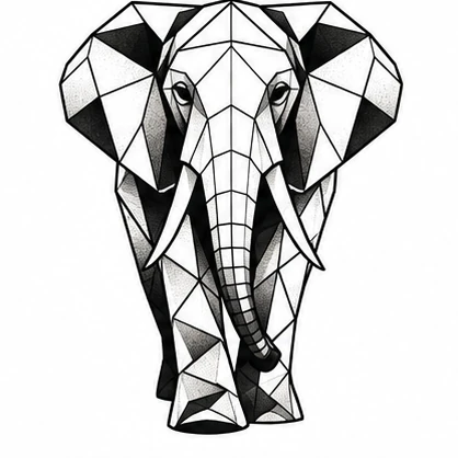 Elephant silhouette tattoo concept