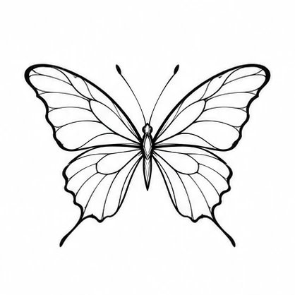 Small open wing butterfly tattoo concept