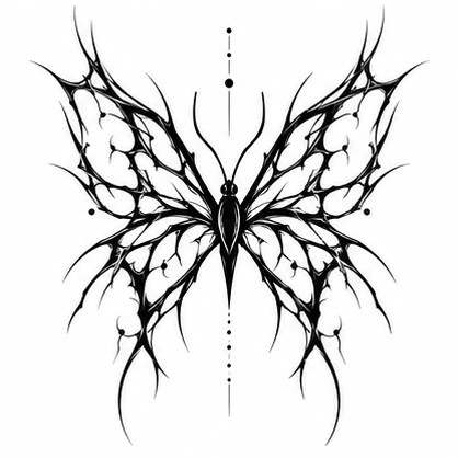Abstract branching butterfly tattoo concept