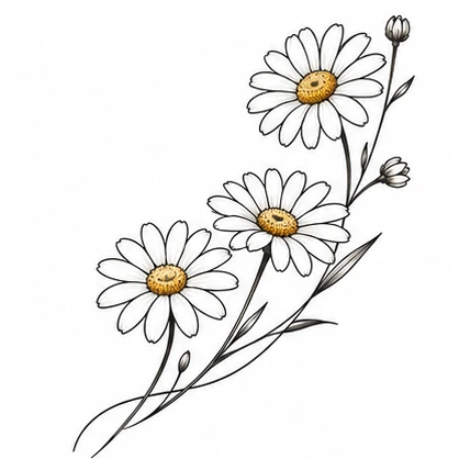 Daisy chain tattoo concept