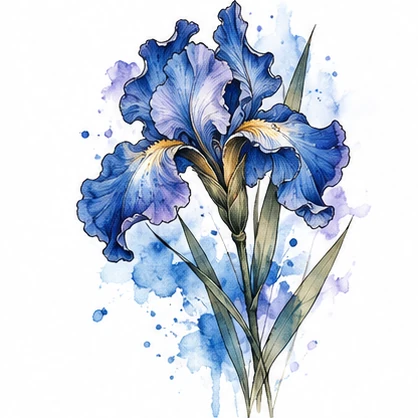Blue iris tattoo concept
