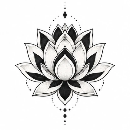 Lotus petals tattoo concept