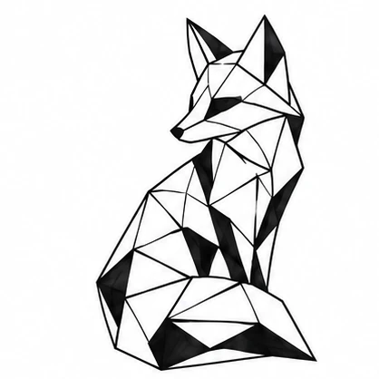 Faceted fox tattoo concept