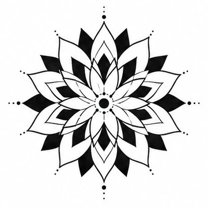 Abstract petal lattice tattoo concept