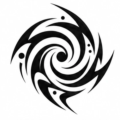 Abstract spiral curves tattoo concept