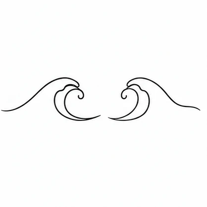Paired wave crests tattoo concept