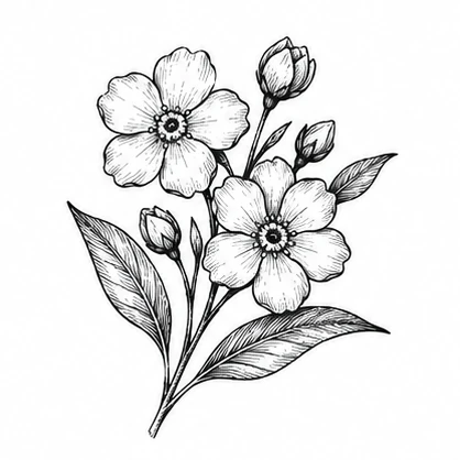 Forget me not flowers tattoo concept