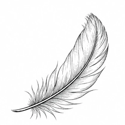 Single floating feather tattoo concept