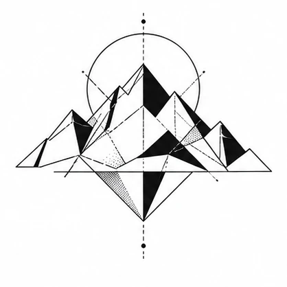 Faceted mountain range tattoo concept