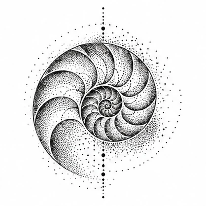 Nautilus spiral tattoo concept