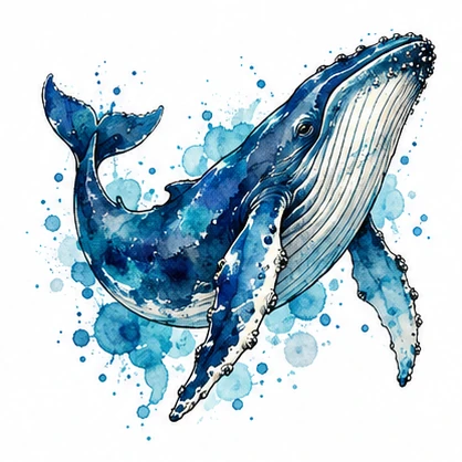 Humpback whale tattoo concept