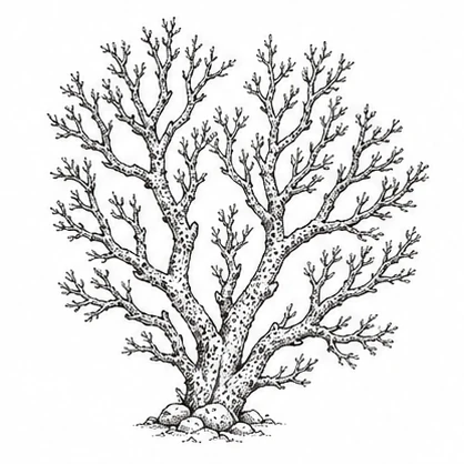 Coral branch tattoo concept