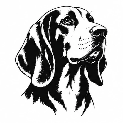 Loyal hound head tattoo concept