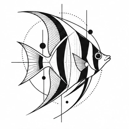 Tropical fish tattoo concept