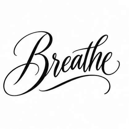 Word breathe tattoo concept