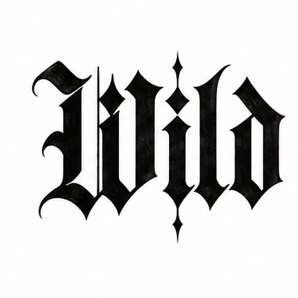 Word wild tattoo concept
