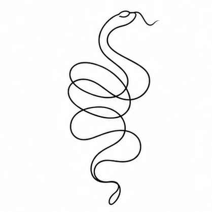 Simple ribbon snake tattoo concept