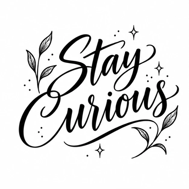 Words stay curious in Hand-Lettering tattoo style
