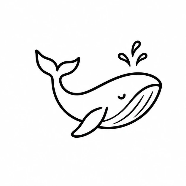 Tiny whale in Micro / Tiny tattoo style
