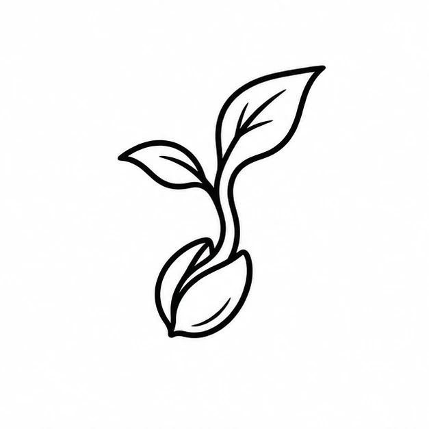 Sprouting seed in Micro / Tiny tattoo style