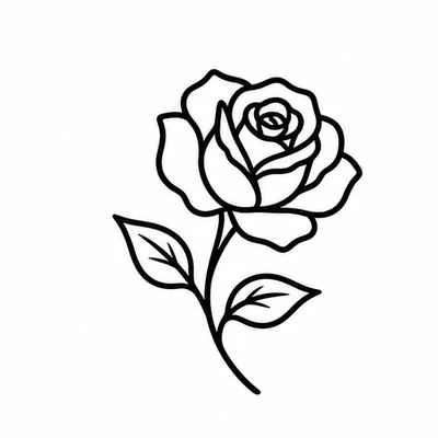 A single rose rendered in Micro / Tiny tattoo style