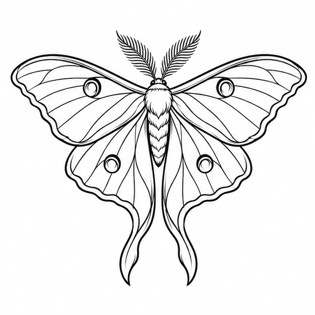 Moth in Outline tattoo style
