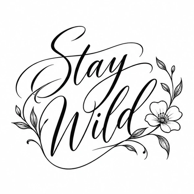 Words stay wild in Script tattoo style