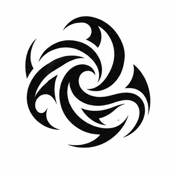 Original abstract wave knot tattoo illustration